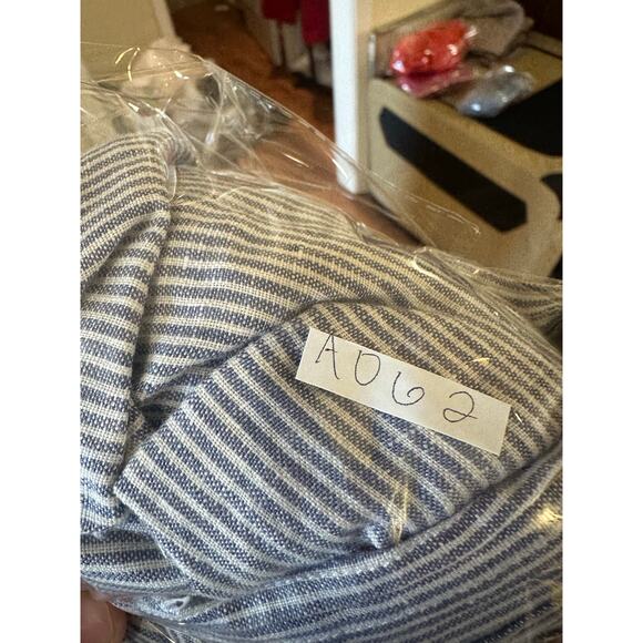 Faherty Isha Linen Dress Blue Striped Sz XL Short Sleeveless Great Condition! - Picture 7 of 7